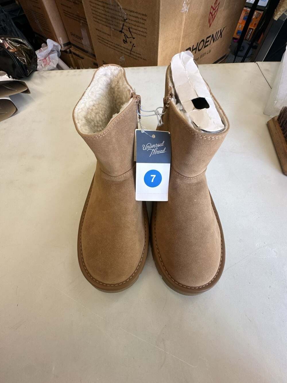 Universal Thread May Ankle Boots Size 7 Tan Suede